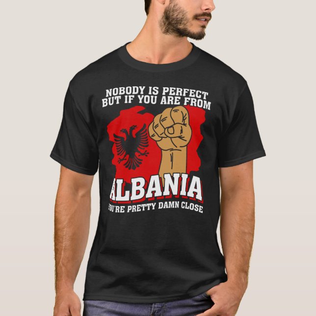 Albanien Flagga, kosovoalbanska albaner T Shirt (Framsida)