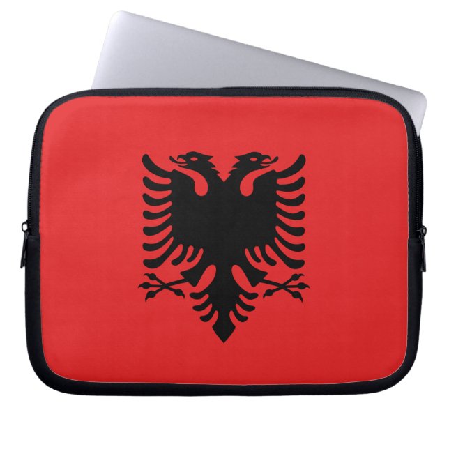 Albanien Flagga Laptop sleeve (Framsidan)