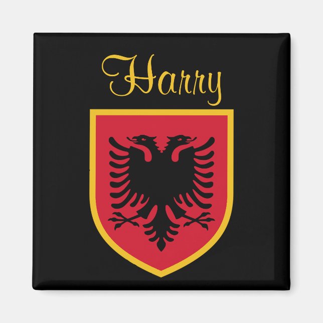 Albanien Flagga Magnet (Framsidan)