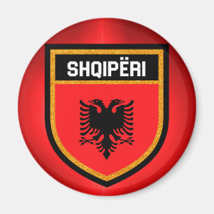 Albanien Flagga Magnet