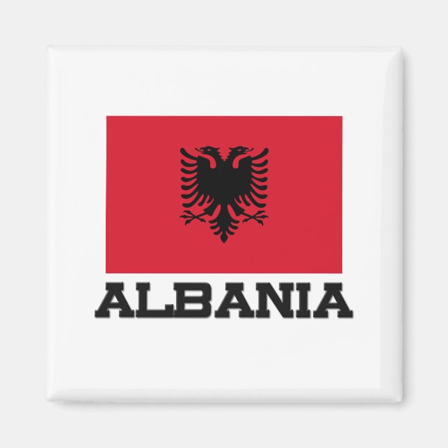 Albanien Flagga Magnet (Framsidan)