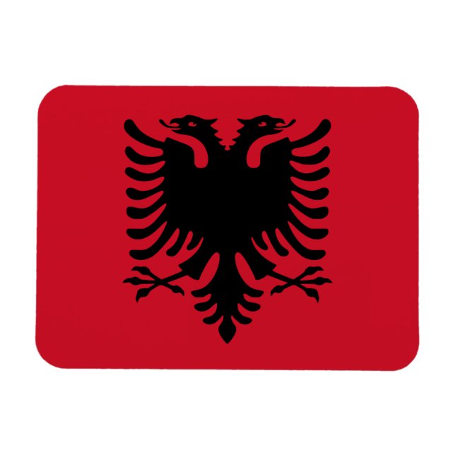 Albanien Flagga Magnet (Horisontell)