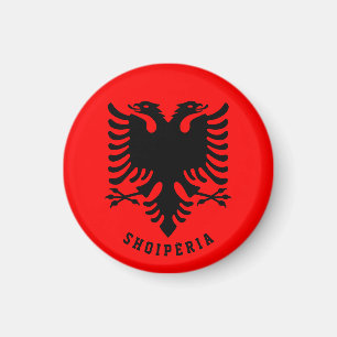 Albanien Flagga Magnet