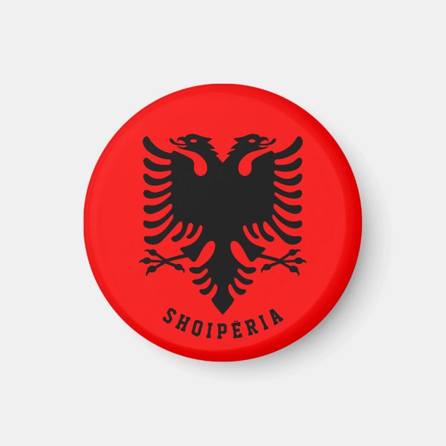 Albanien Flagga Magnet (Framsidan)