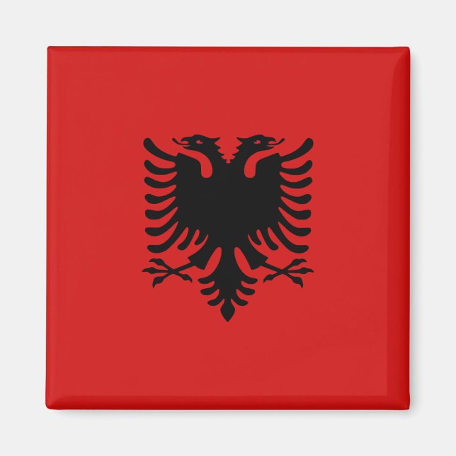 Albanien Flagga Magnet (Framsidan)