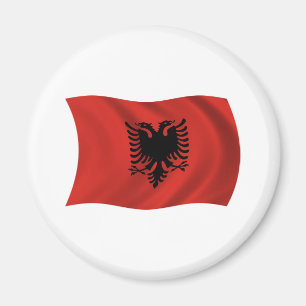 Albanien Flagga Magnet