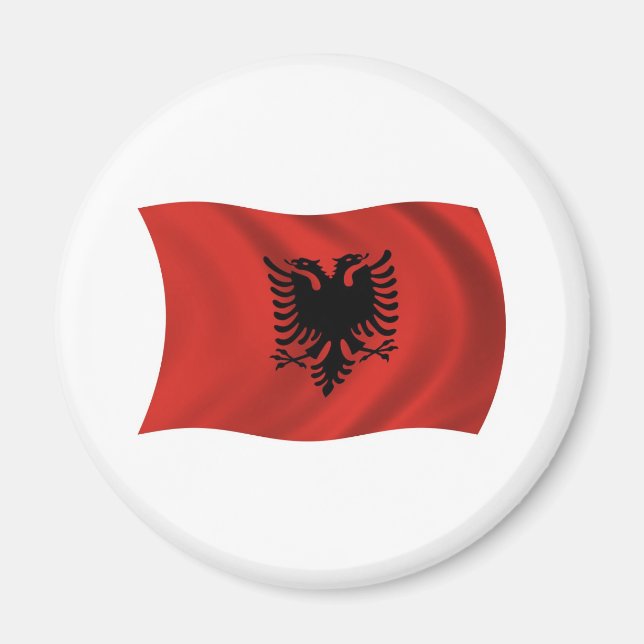 Albanien Flagga Magnet (Framsidan)