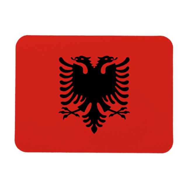 Albanien Flagga Magnet (Horisontell)