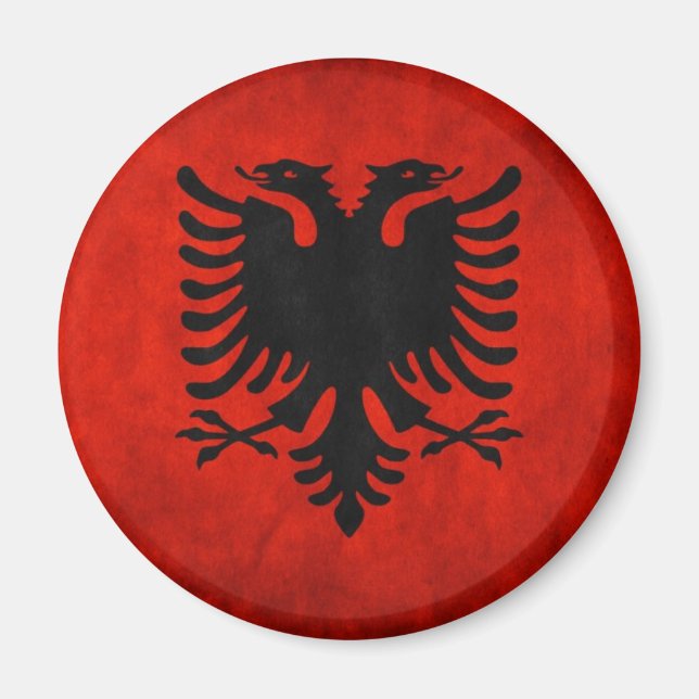 Albanien Flagga Magnet (Framsidan)