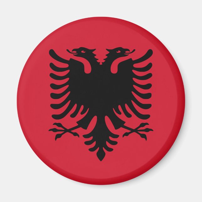 Albanien Flagga Magnet (Framsidan)