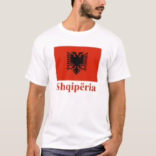 Albanien flagga med namn i alban tee