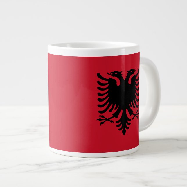 Albanien Flagga Mugg Jumbo Mugg (Framsida höger)