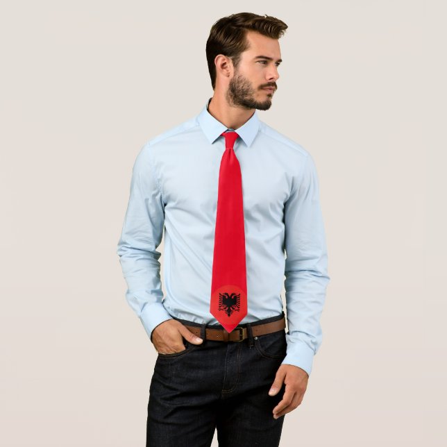Albanien Flagga Neck Tie Slips (In Situ)