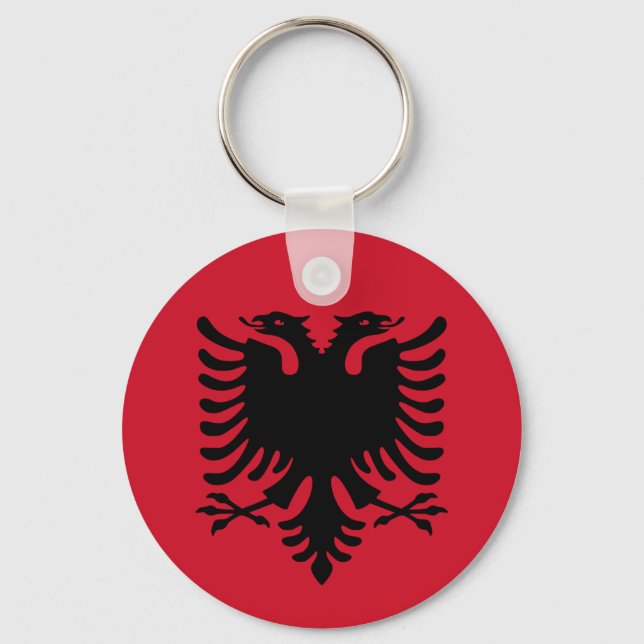 Albanien Flagga Nyckelring (Framsida)