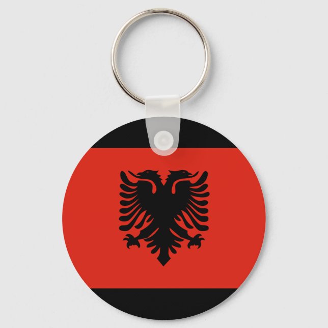 Albanien Flagga Nyckelring (Framsida)