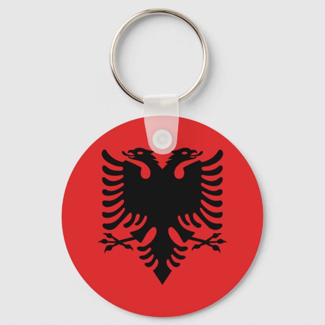 Albanien Flagga Nyckelring (Framsida)
