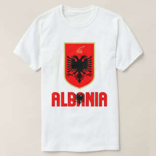 Albanien Flagga och Jacka av Arm Patriotic T Shirt