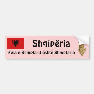 Albanien flagga och kartabildekal bildekal