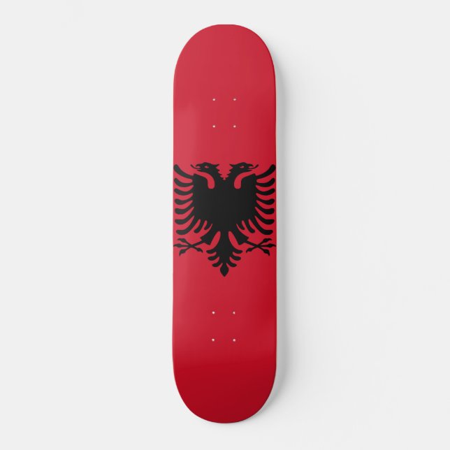 Albanien flagga old school skateboard bräda 18 cm (Framsida)