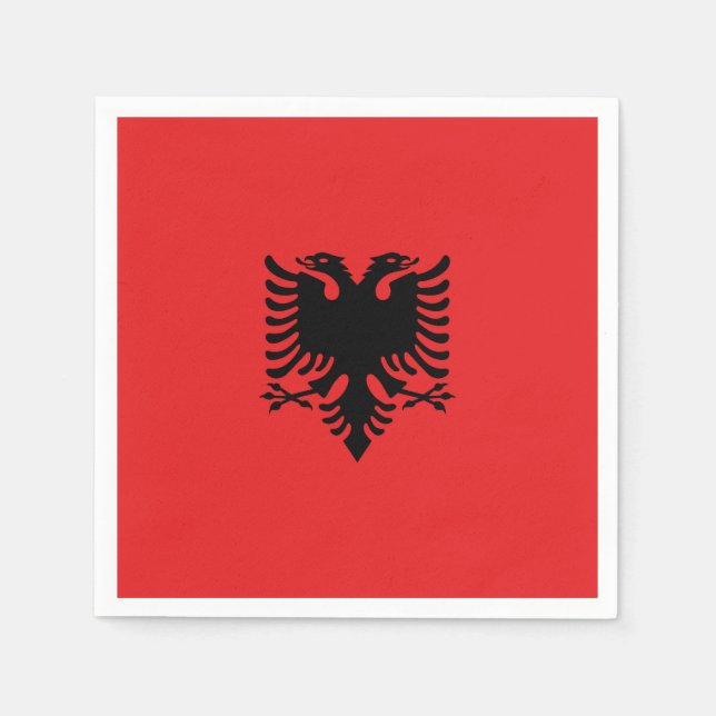 Albanien Flagga Pappersservett (Framsidan)