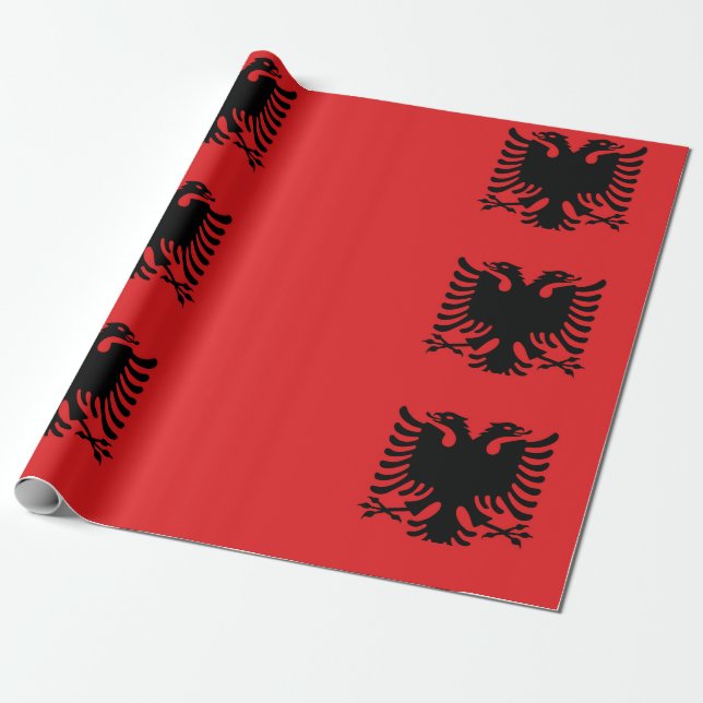 Albanien Flagga Presentpapper (Utrullad)