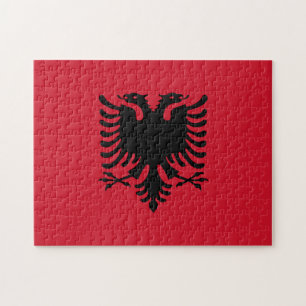 Albanien Flagga Puzzle Pussel