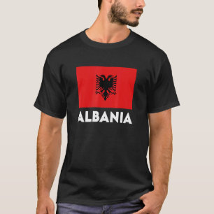 Albanien Flagga Red Black T Shirt