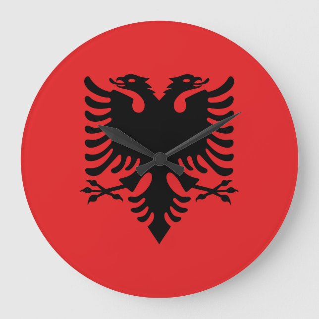 Albanien Flagga Stor Klocka (Framsida)