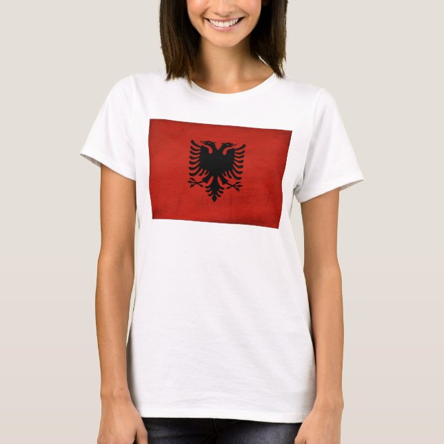 Albanien flagga t shirt (Framsida)