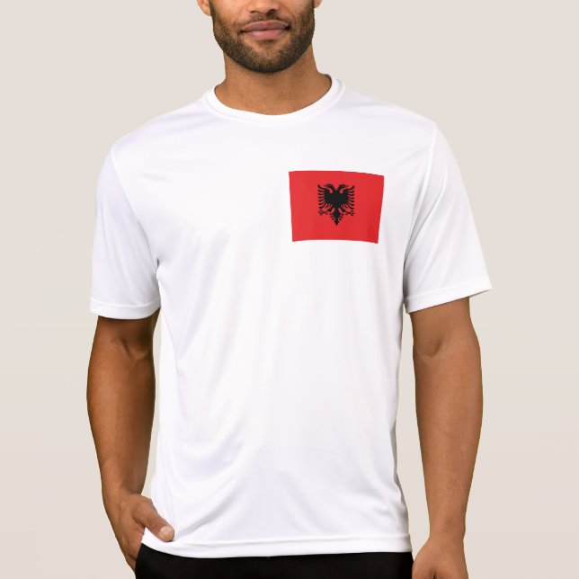 Albanien Flagga T Shirt (Framsida)