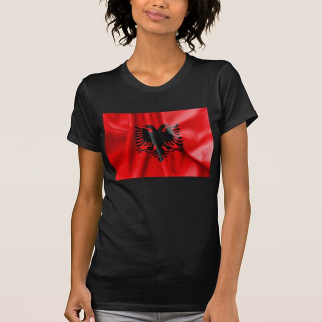 Albanien Flagga Tee Shirt (Framsida)