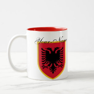 Albanien flagga Två-Tonad mugg