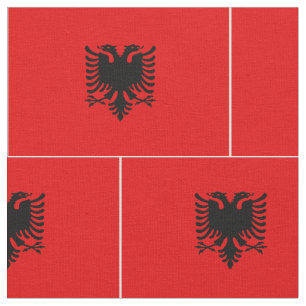 Albanien flagga tyg