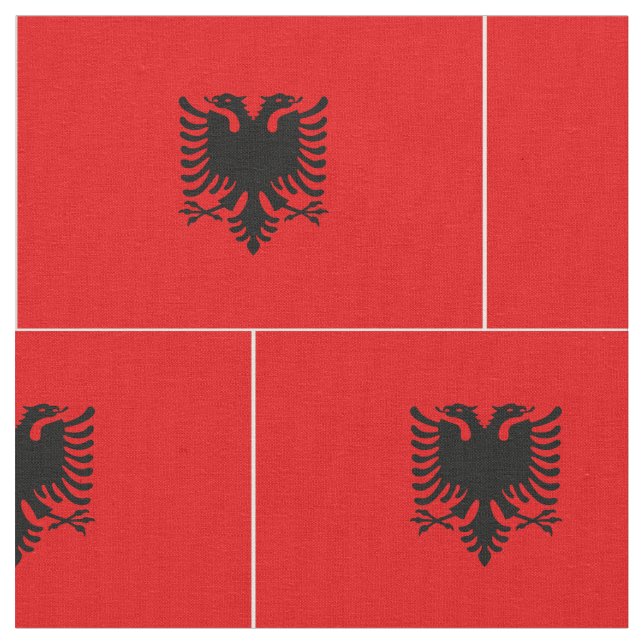 Albanien flagga tyg (Närbild)