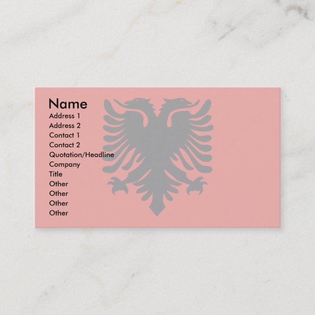 Albanien Flagga Visitkort (Framsida)