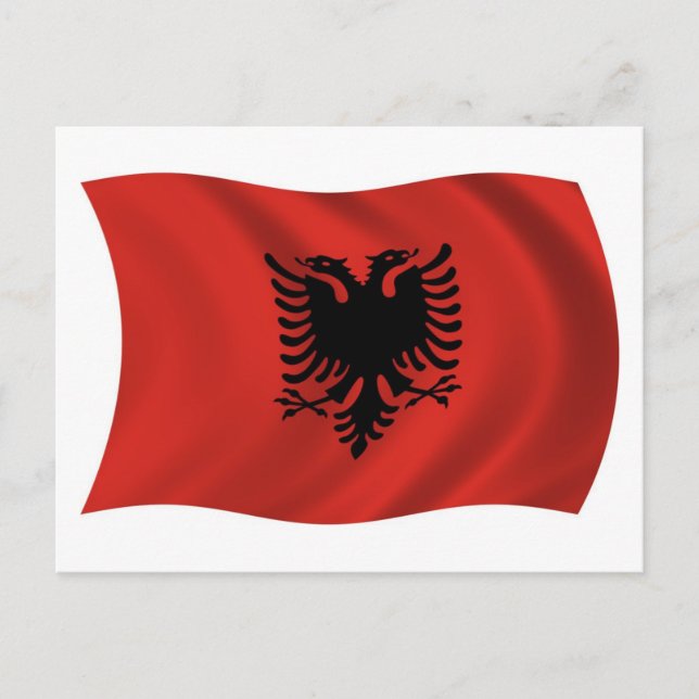Albanien Flagga vykort (Framsida)