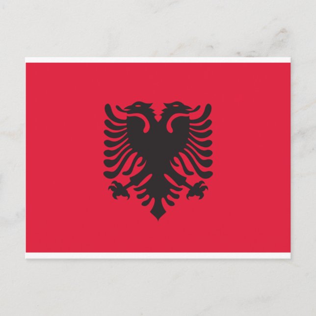 Albanien Flagga Vykort (Framsida)