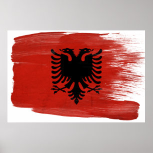 Albanien flaggaaffischer poster