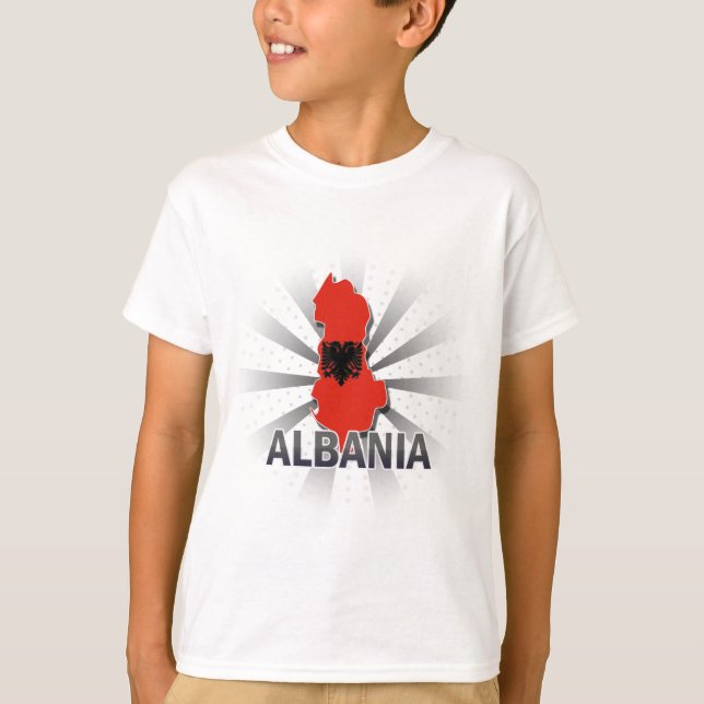 Albanien flaggakarta t-shirt (Framsida)