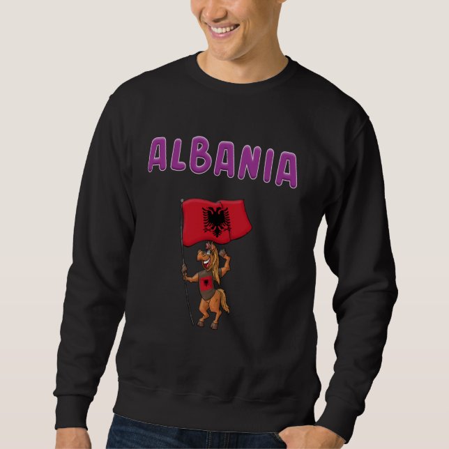 Albanien Fläkt Lång Ärmad Tröja (Framsida)
