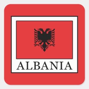 Albanien Fyrkantigt Klistermärke