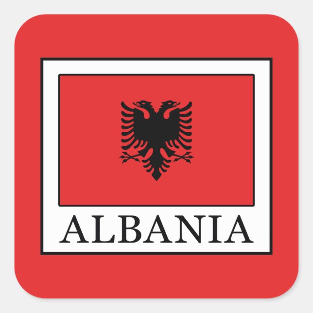 Albanien Fyrkantigt Klistermärke (Framsida)