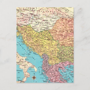 Albanien, Grekland, Italien Karta Vykort