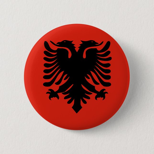 Albanien högkvalitativ flagga knapp (Framsida)