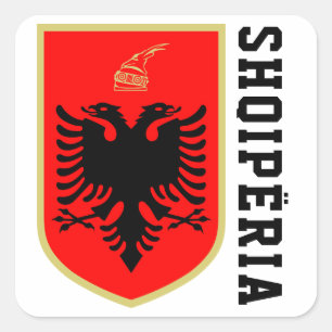 Albanien Jackar om Arm Fyrkantigt Klistermärke