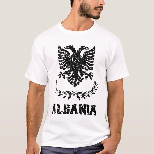 Albanien Jackar om Arm T-shirt (Framsida)