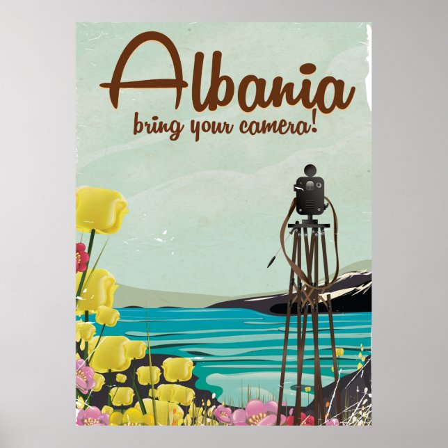 Albanien Kamera Vintage-resemotiv Poster (Framsidan)