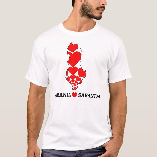 Albanien - kärlek Saranda - tshirt Tee (Framsida)