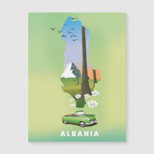 Albanien karta Illustrerad reseposter