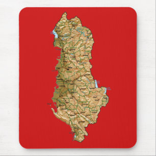 Albanien karta Mousepad Musmatta